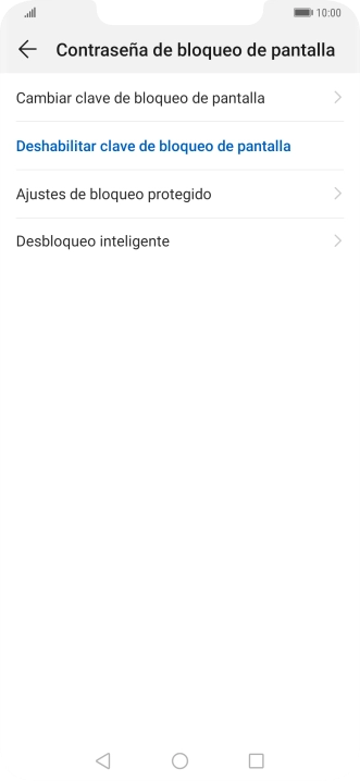 Pulsa Deshabilitar clave de bloqueo de pantalla.