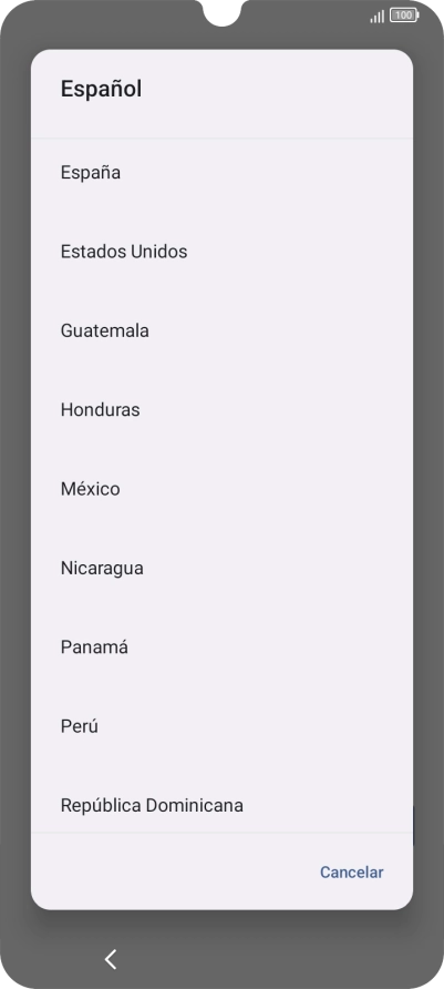 Pulsa la región deseada.