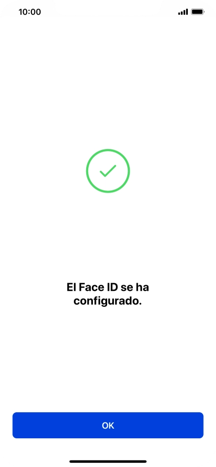 Pulsa OK. Si no has añadido anteriormente un código de seguridad, tendrás que introducir un código de libre elección dos veces consecutivas.