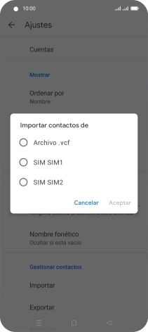 Pulsa la tarjeta SIM deseada.