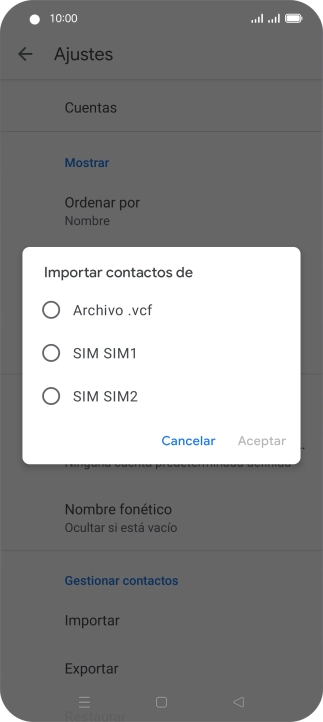 Pulsa la tarjeta SIM deseada.