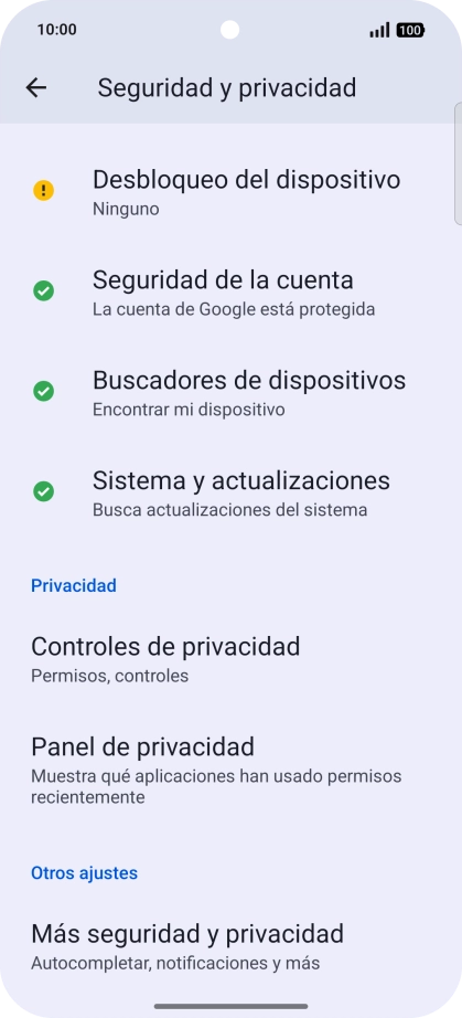 Pulsa Desbloqueo del dispositivo.