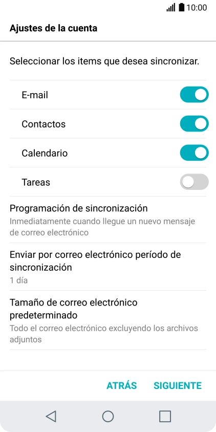 Si aparece en la pantalla esta imagen, tu cuenta de correo electrónico ha sido reconocida y configurada automáticamente. Sigue las indicaciones de la pantalla para introducir más información y terminar la configuración.
