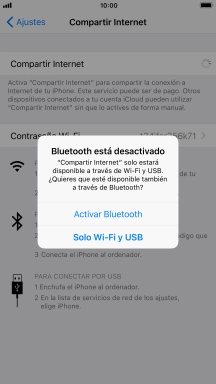 Si la función de wifi está activada, pulsa Solo Wi-Fi y USB.