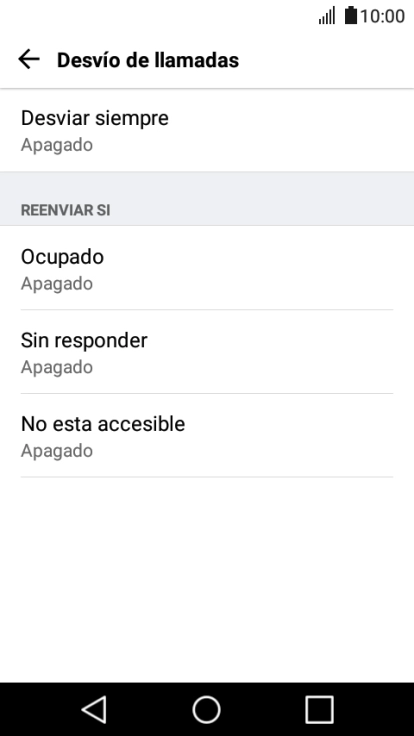 Pulsa el tipo de desvío deseado.