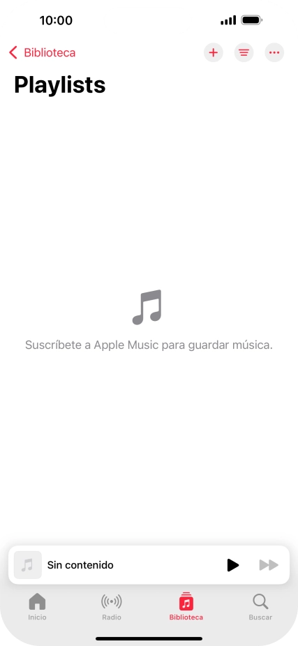 Pulsa el icono de nueva lista de reproducción.