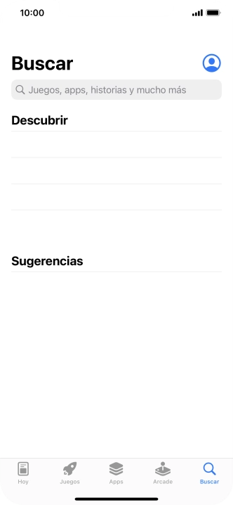 Pulsa en el campo de búsqueda e introduce el nombre o el tema de la app deseada.
