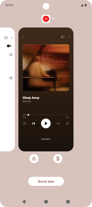 Para cerrar una sola aplicación en ejecución, desliza el dedo hacia arriba sobre la aplicación deseada.