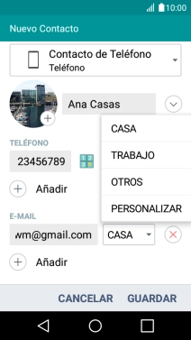 Pulsa el tipo de correo electrónico deseado.