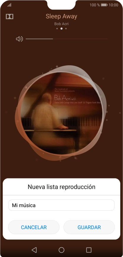 Introduce el nombre deseado de la lista de reproducción y pulsa GUARDAR.