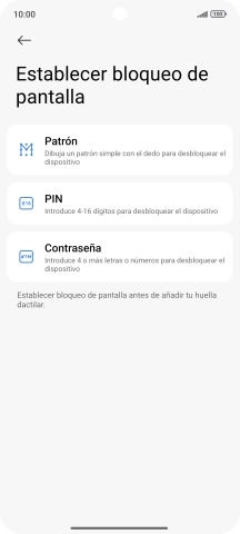 Pulsa el código de seguridad deseado.