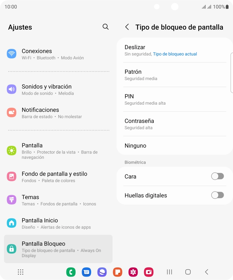 Pulsa Huellas digitales.