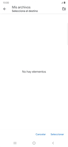 Si deseas crear una nueva carpeta, pulsa el icono de nueva carpeta y sigue las indicaciones de la pantalla para crearla.