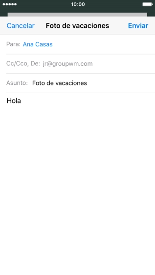 Pulsa en el campo de escritura durante unos instantes hasta que aparezca un menú emergente en la pantalla.