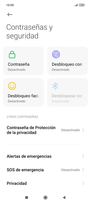Pulsa Desbloqueo con huella dactilar.