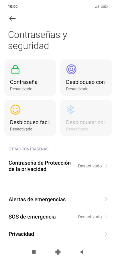 Pulsa Desbloqueo con huella dactilar.