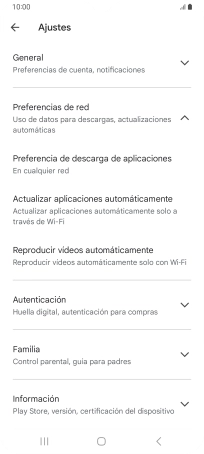Pulsa Actualizar aplicaciones automáticamente.