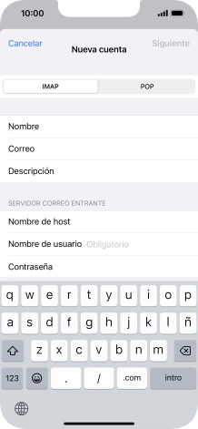 Pulsa Nombre de usuario e introduce el nombre de usuario de tu cuenta de correo electrónico.