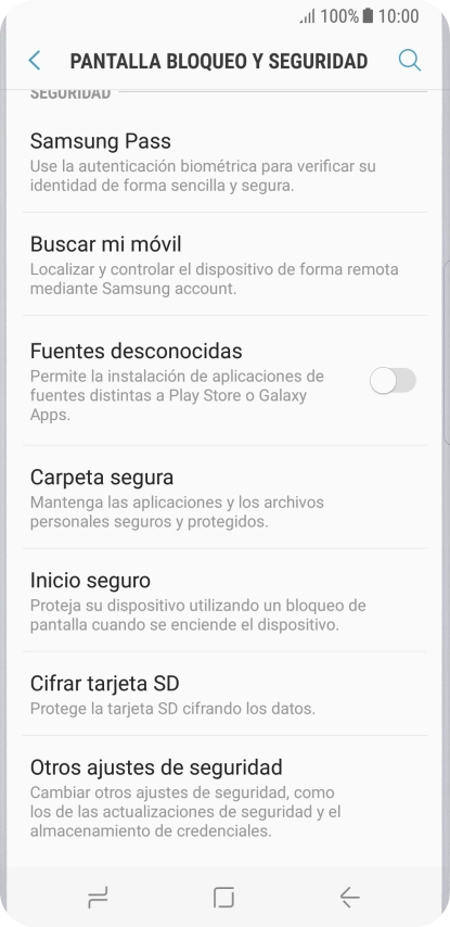 Pulsa Otros ajustes de seguridad.