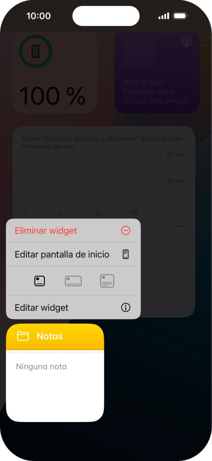 Pulsa Eliminar widget.