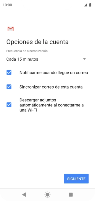 Si aparece en la pantalla esta imagen, tu cuenta de correo electrónico ha sido reconocida y configurada automáticamente. Sigue las indicaciones de la pantalla para introducir más información y terminar la configuración.