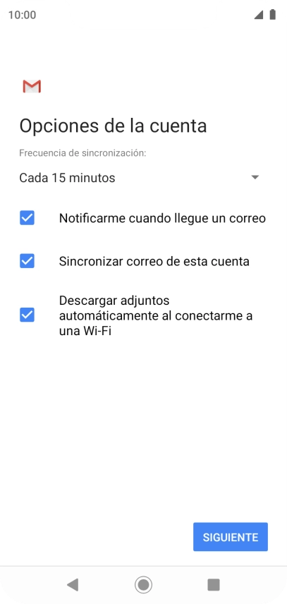 Si aparece en la pantalla esta imagen, tu cuenta de correo electrónico ha sido reconocida y configurada automáticamente. Sigue las indicaciones de la pantalla para introducir más información y terminar la configuración.