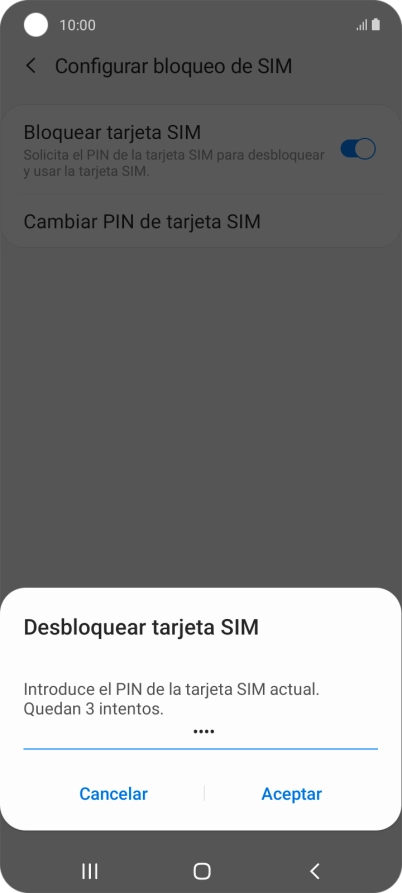Introduce tu código PIN y pulsa Aceptar.