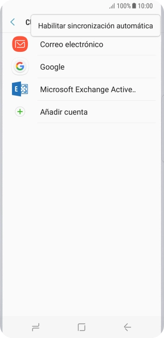 Pulsa Habilitar sicronización automática.