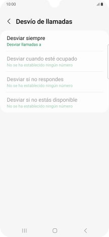 Pulsa el tipo de desvío deseado.