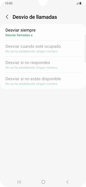 Pulsa el tipo de desvío deseado.
