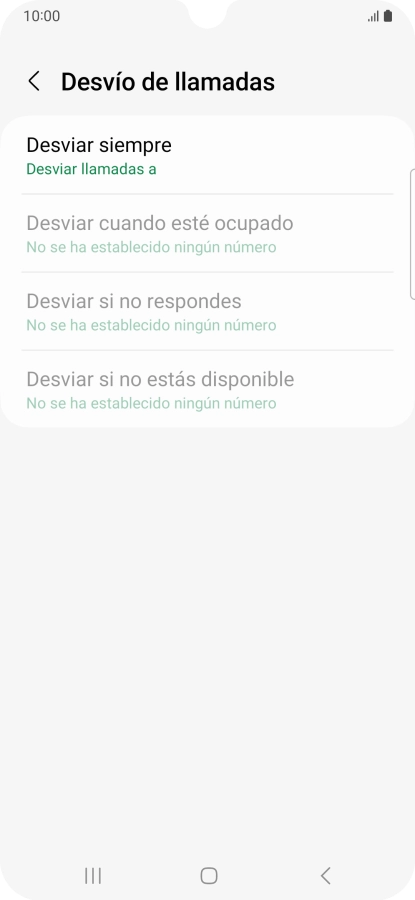 Pulsa el tipo de desvío deseado.