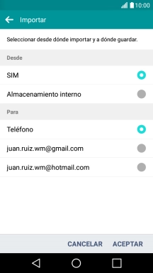 Pulsa la tarjeta SIM deseada.