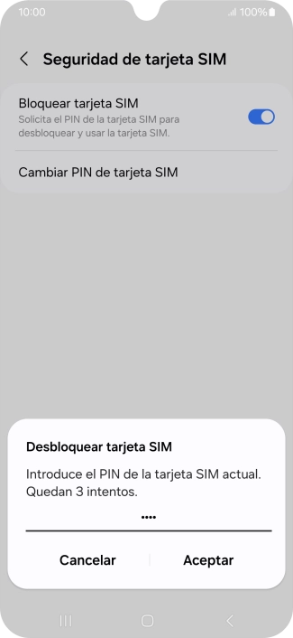 Introduce tu código PIN y pulsa Aceptar.