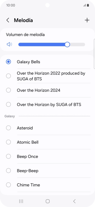 Pulsa los timbres de llamada deseados para escucharlos.