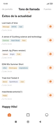 Pulsa los timbres de llamada deseados para escucharlos.