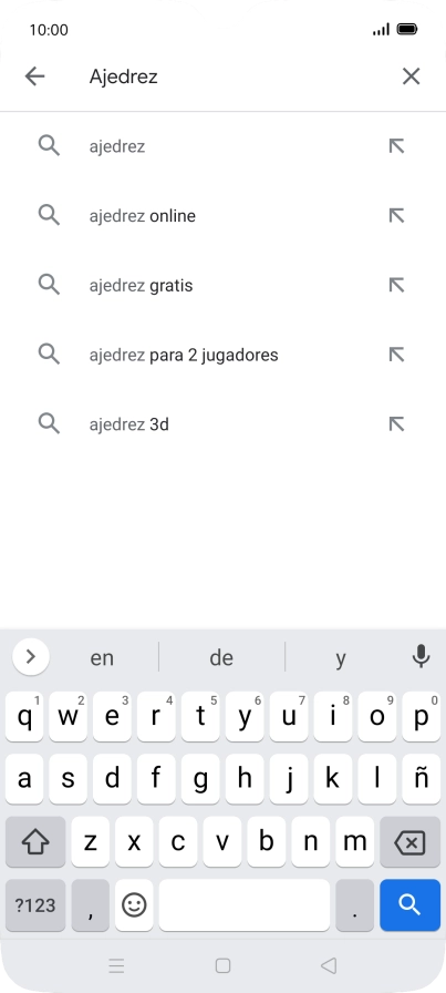 Introduce el nombre del tema o de la app y pulsa el icono de búsqueda.