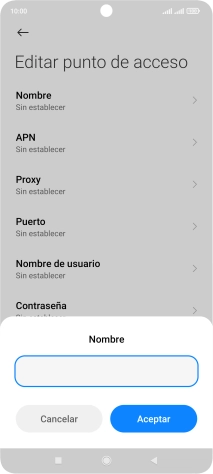 Introduce Vodafone Internet y pulsa Aceptar.