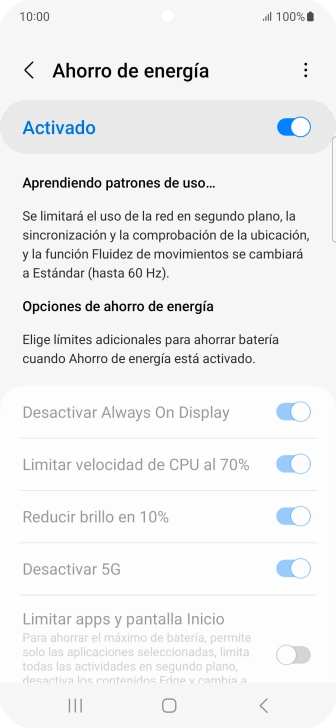 Pulsa la tecla de inicio para terminar y regresar a la pantalla de inicio.
