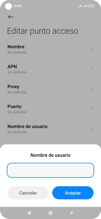 Introduce wap@wap y pulsa Aceptar.