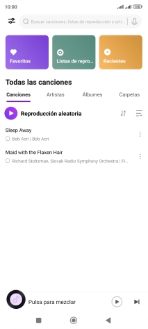 Pulsa el archivo de música deseado.