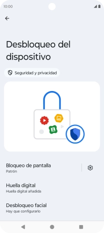 Pulsa Bloqueo de pantalla e introduce el código de seguridad extra que has creado anteriormente.