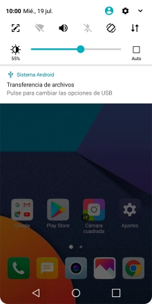 Pulsa el icono de USB.