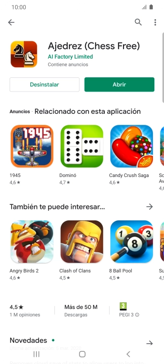 Pulsa la tecla de inicio para terminar y regresar a la pantalla de inicio.