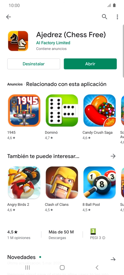 Pulsa la tecla de inicio para terminar y regresar a la pantalla de inicio.