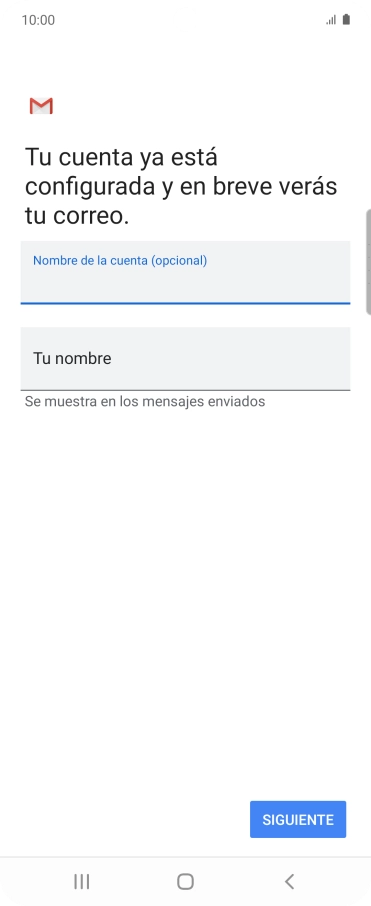 Pulsa Tu nombre e introduce el nombre del remitente.