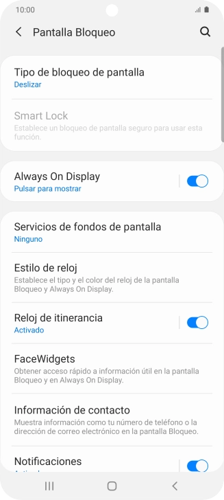 Pulsa Tipo de bloqueo de pantalla.