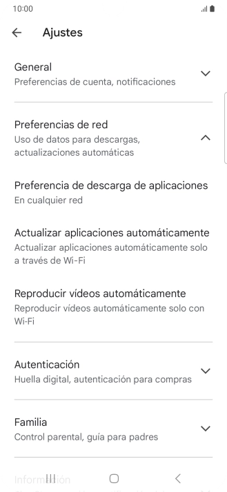 Pulsa Actualizar aplicaciones automáticamente.