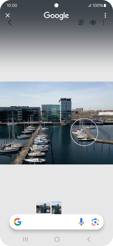 Rodea con un círculo el elemento deseado de la fotografía y espera a que aparezcan los resultados de búsqueda.