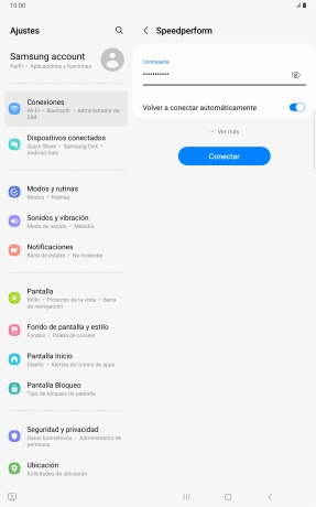 Introduce la contraseña de la red wifi y pulsa Conectar.
