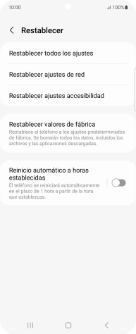 Pulsa Restablecer valores de fábrica.